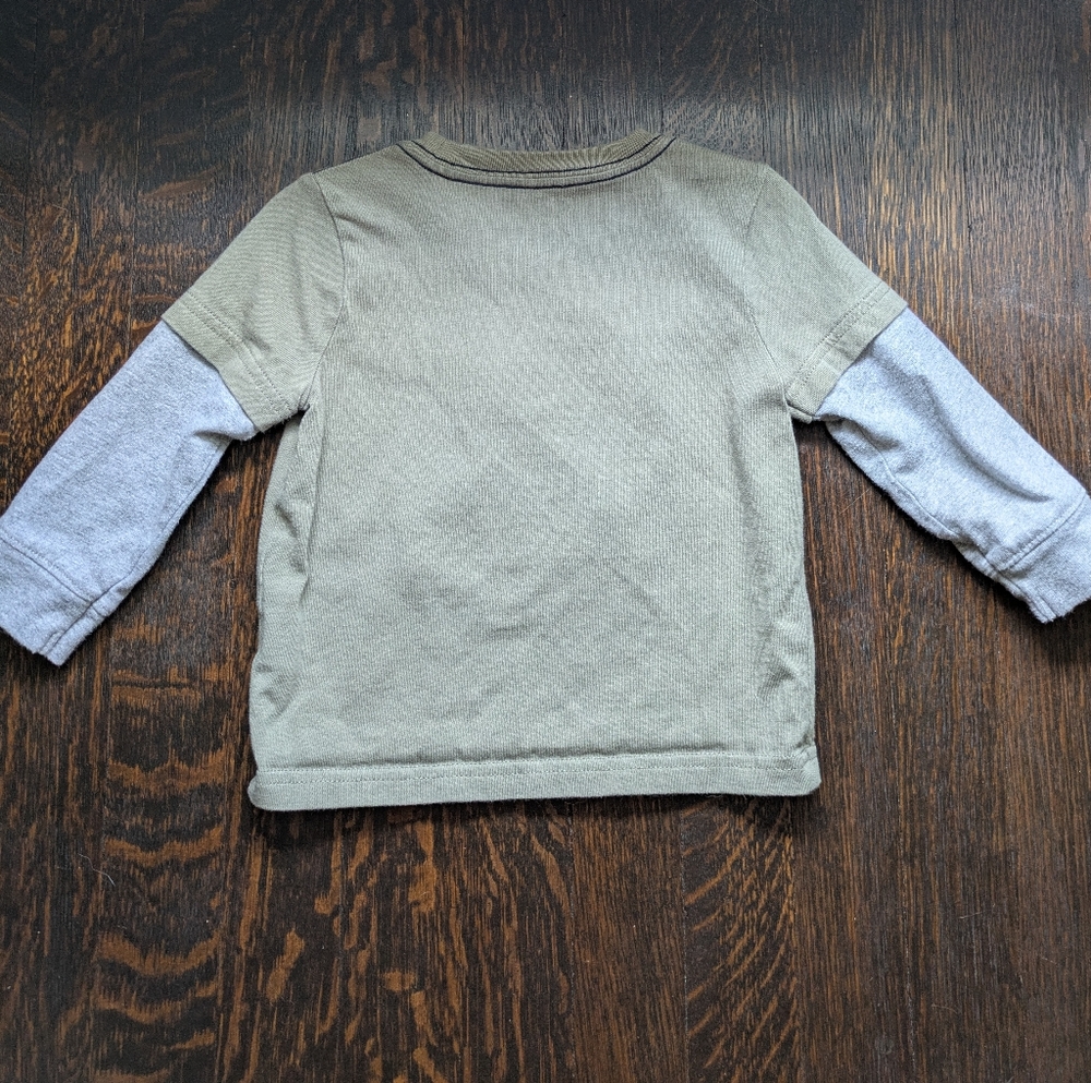 Gymboree Green and Gray Long Sleeve Mountain Goat Toddler Shirt - Picture 3 of 3